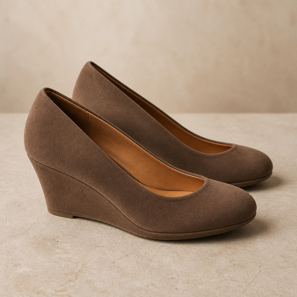 NIB Maurices 3.5" closed toe wedge Tan size 9